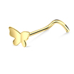 Butterfly Shaped Silver Curved Nose Stud NSKB-130